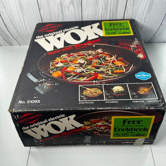 Vintage 1980s West Bend Original Electric Wok Silverstone Model 5109x NEW Prop - Picture 1 of 13
